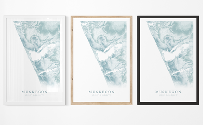 Muskegon Map Print