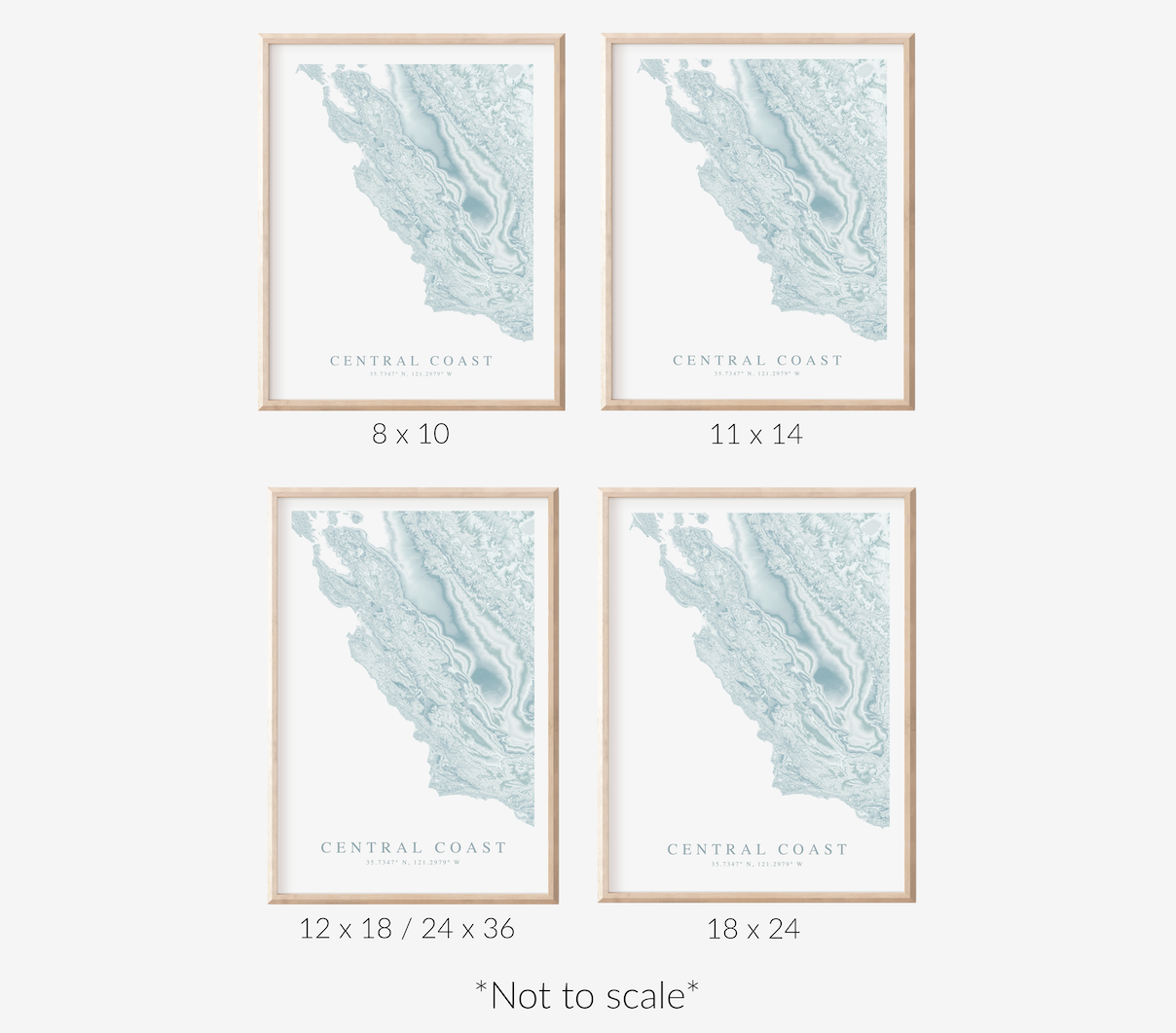 Central Coast CA Map Print