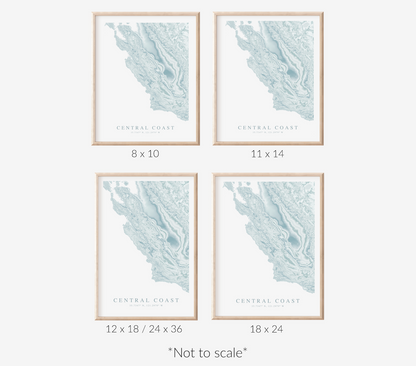 Central Coast CA Map Print