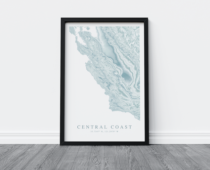 Central Coast CA Map Print