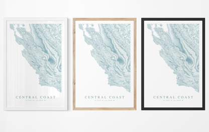 Central Coast CA Map Print