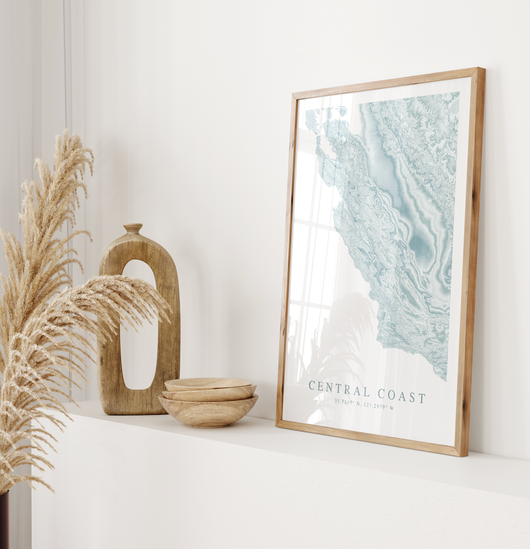 Central Coast CA Map Print