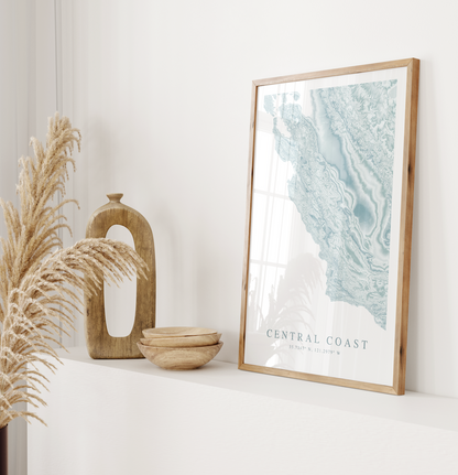 Central Coast CA Map Print
