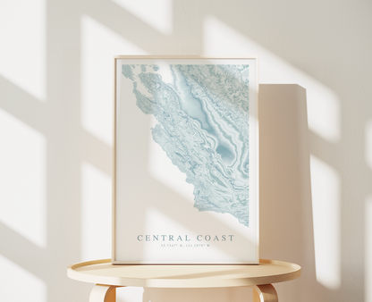 Central Coast CA Map Print