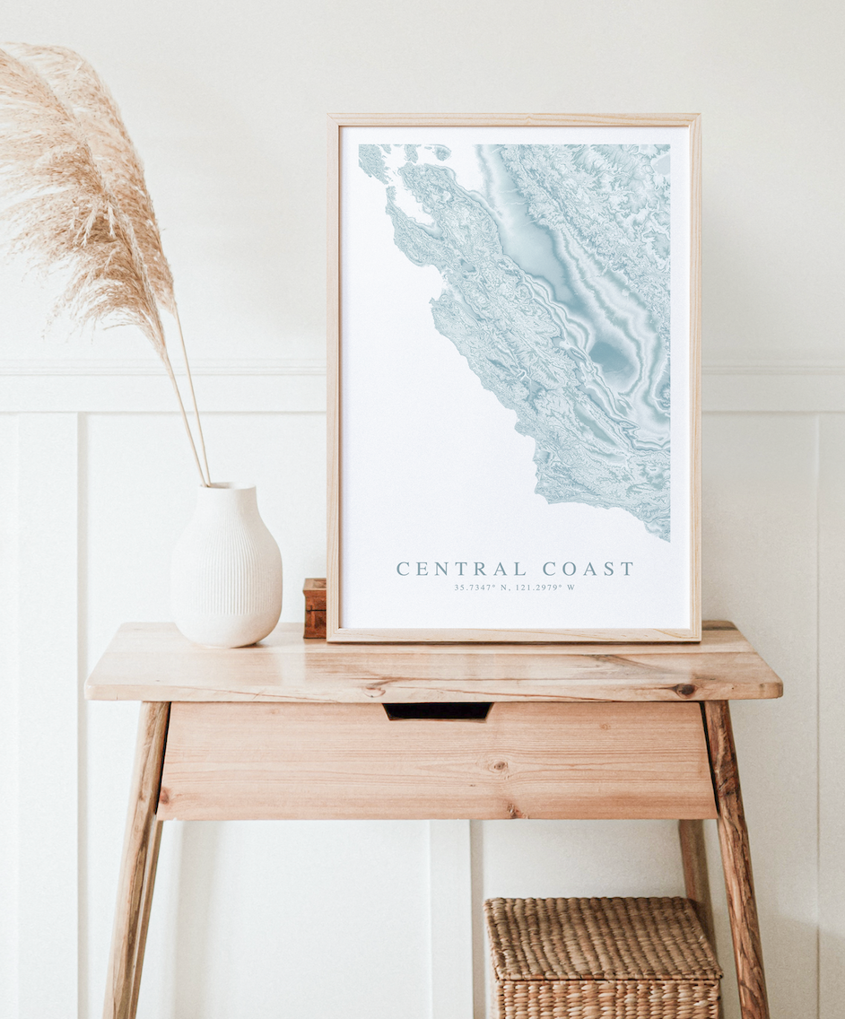 Central Coast CA Map Print