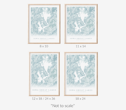 Iowa Great Lakes Map Print