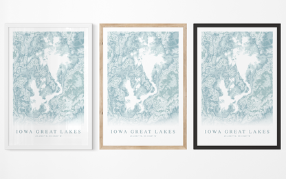 Iowa Great Lakes Map Print