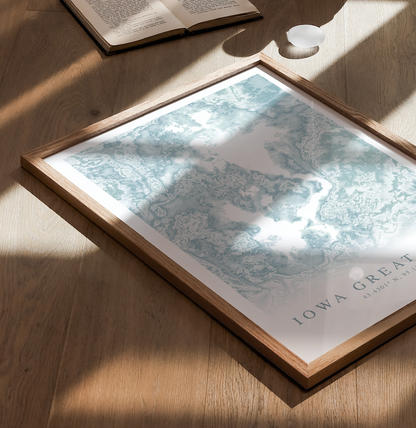 Iowa Great Lakes Map Print