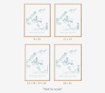 Shelter Island NY Map Print