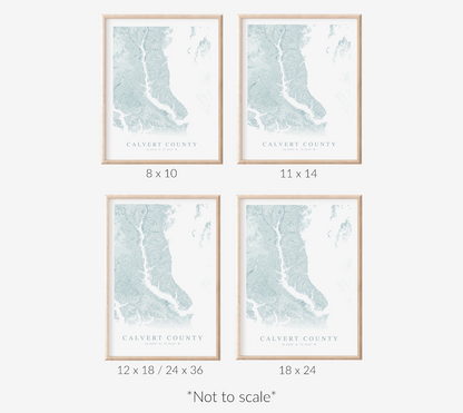 Calvert County MD Map Print