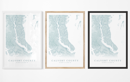 Calvert County MD Map Print