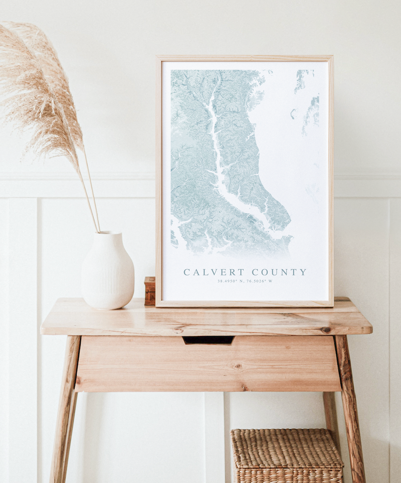 Calvert County MD Map Print