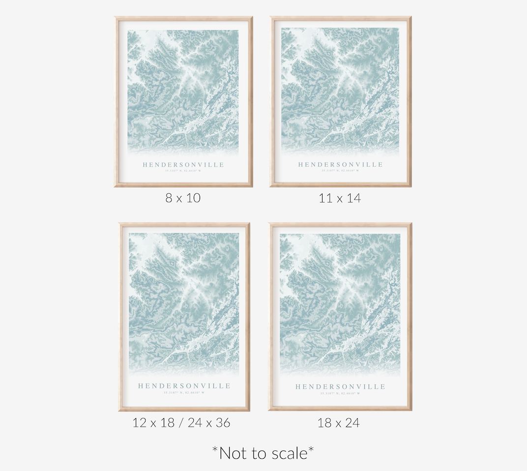 Hendersonville NC Map Print