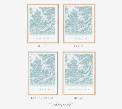 Hendersonville NC Map Print