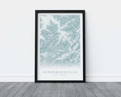 Hendersonville NC Map Print