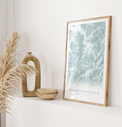 Hendersonville NC Map Print