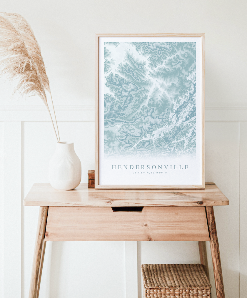 Hendersonville NC Map Print