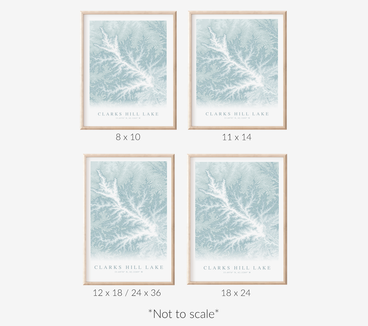 Clarks Hill Lake Map Print