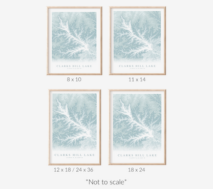 Clarks Hill Lake Map Print