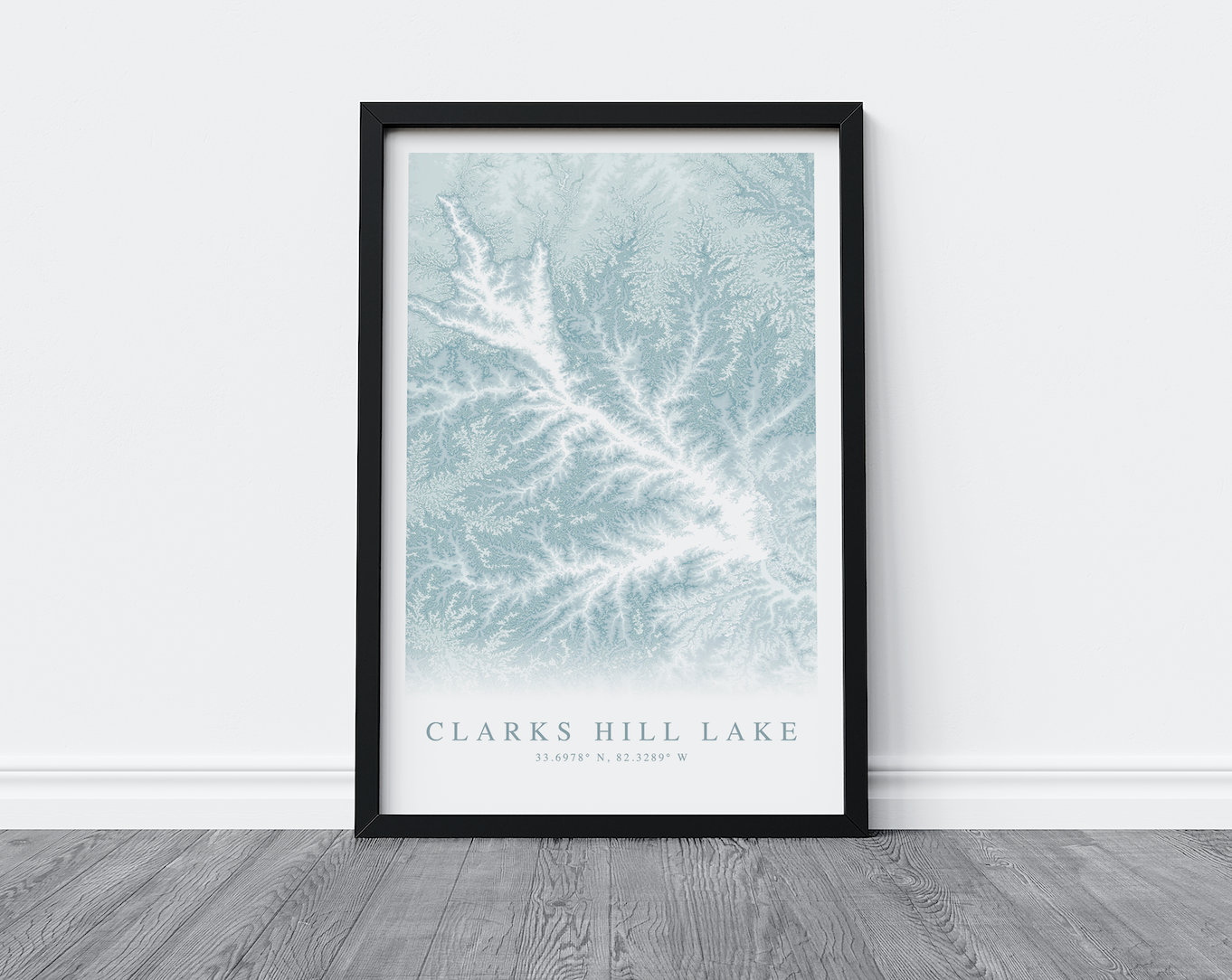 Clarks Hill Lake Map Print