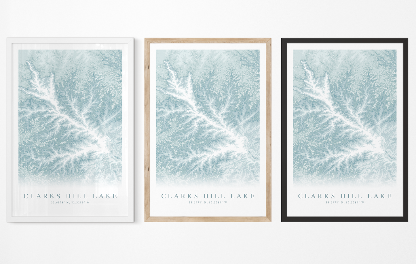 Clarks Hill Lake Map Print