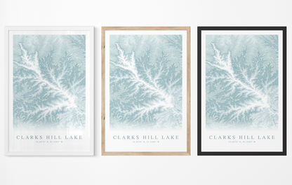 Clarks Hill Lake Map Print
