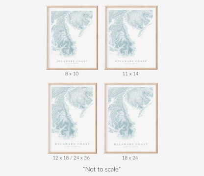 Delaware Coast Map Print