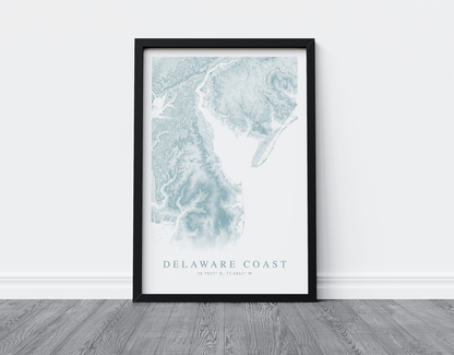 Delaware Coast Map Print