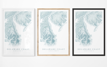 Delaware Coast Map Print