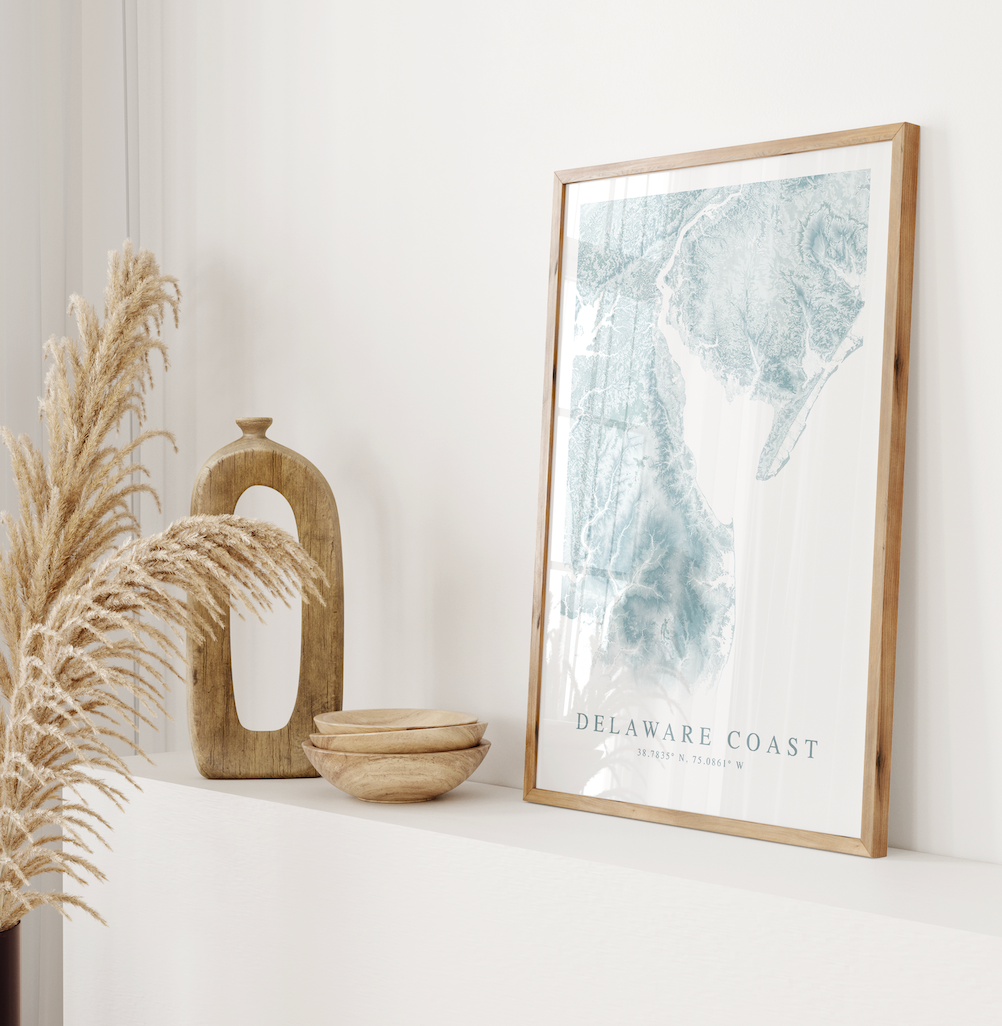 Delaware Coast Map Print