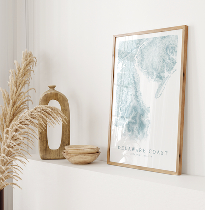 Delaware Coast Map Print