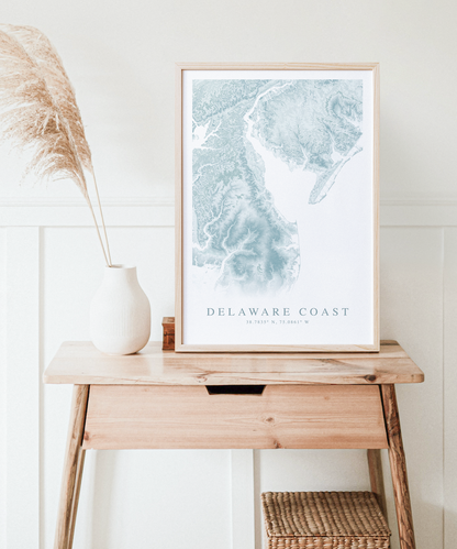 Delaware Coast Map Print