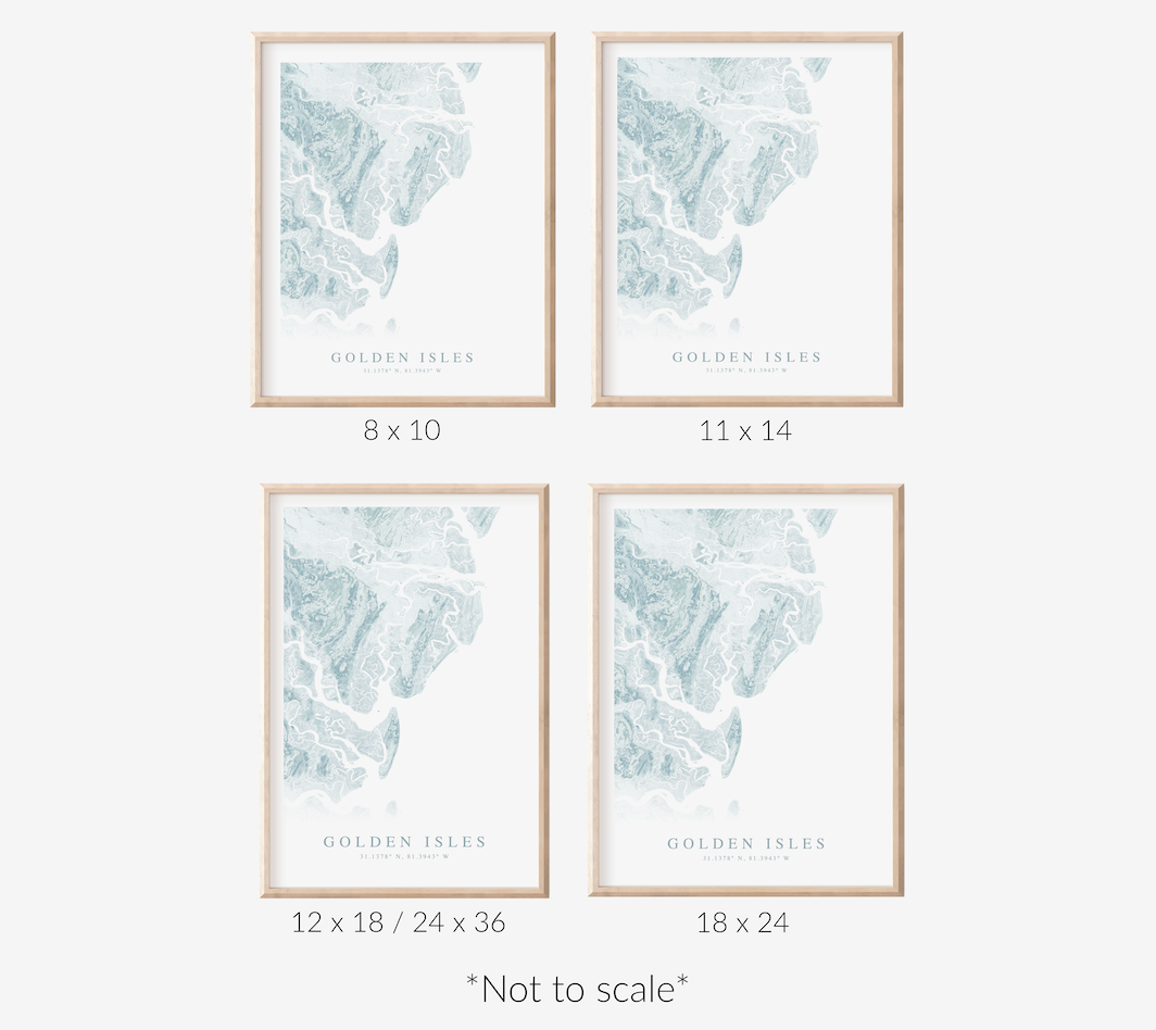 Golden Isles GA Map Print