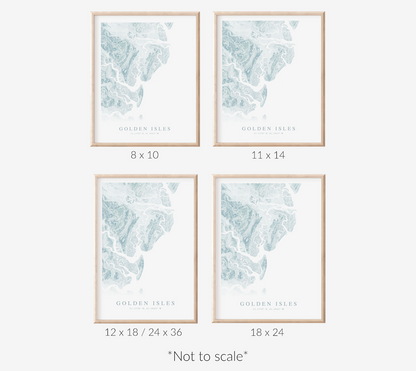 Golden Isles GA Map Print
