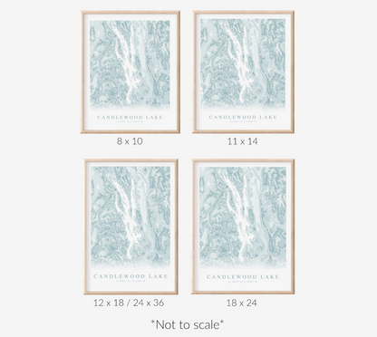 Candlewood Lake Map Print