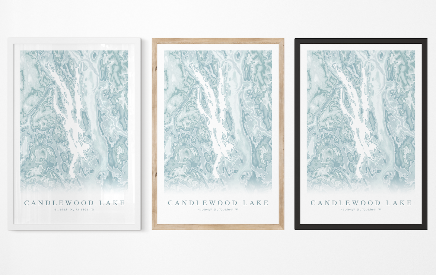 Candlewood Lake Map Print