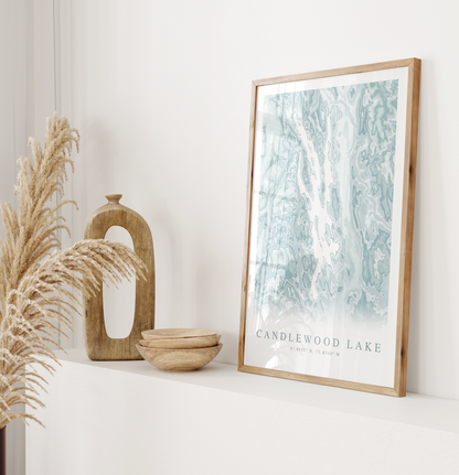 Candlewood Lake Map Print