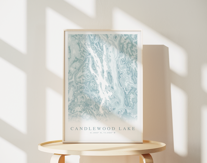 Candlewood Lake Map Print