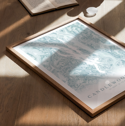 Candlewood Lake Map Print