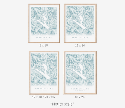 Portage Lake ME Map Print