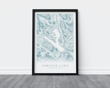 Portage Lake ME Map Print
