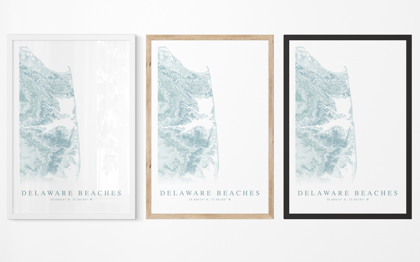 Delaware Beaches Map Print