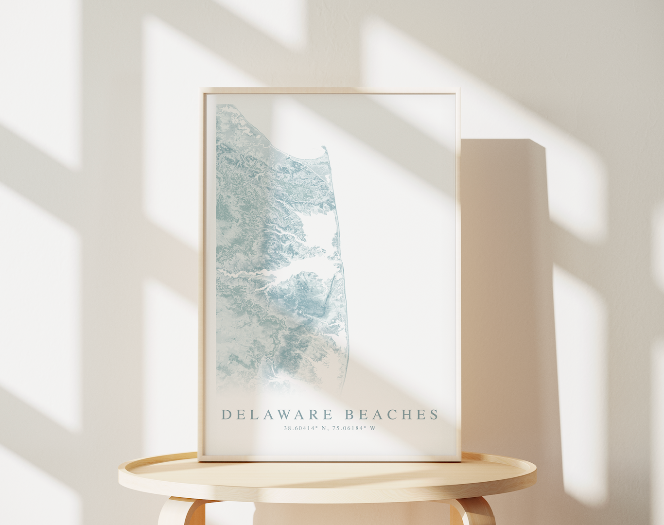 Delaware Beaches Map Print