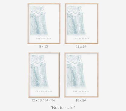 Jacksonville Beaches Map Print