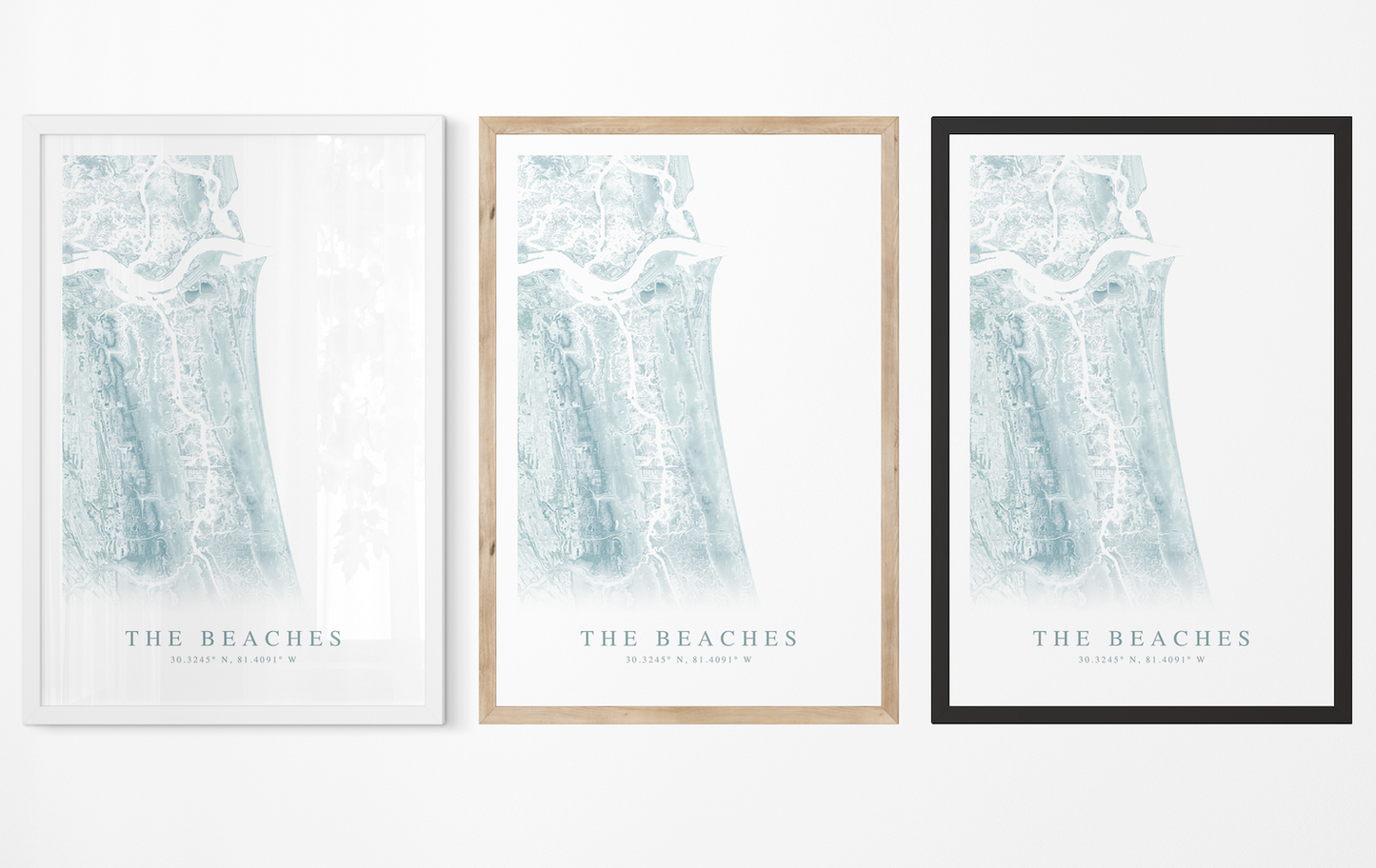 Jacksonville Beaches Map Print