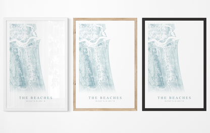 Jacksonville Beaches Map Print
