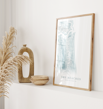 Jacksonville Beaches Map Print