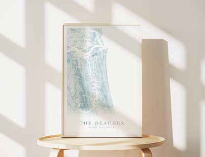 Jacksonville Beaches Map Print