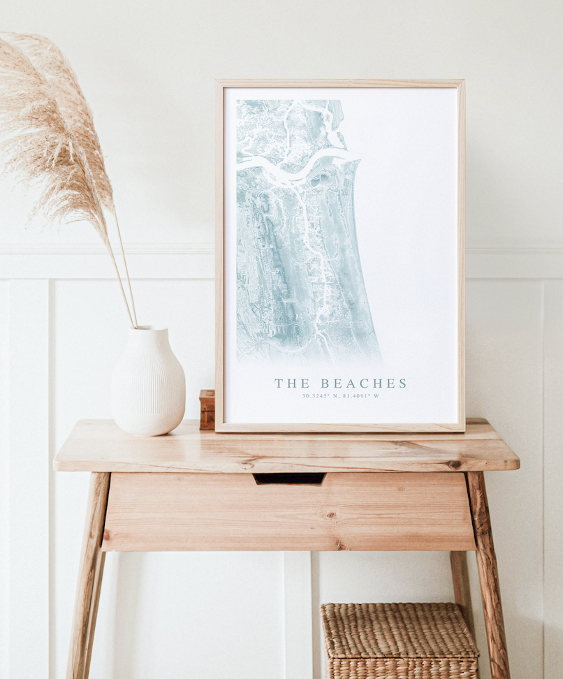 Jacksonville Beaches Map Print