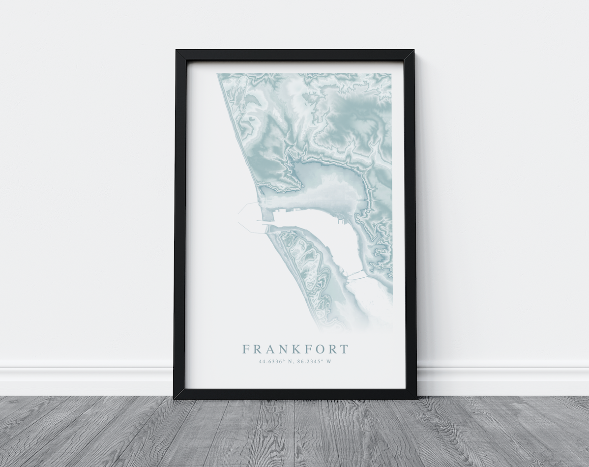 Frankfort MI Map Print